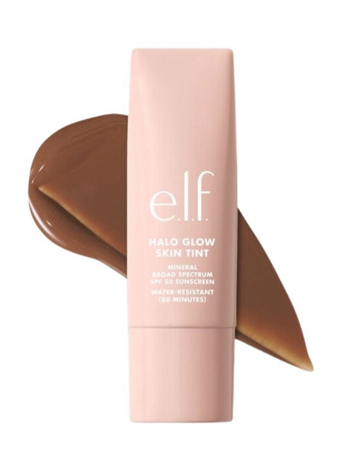 elf e.l.f. Halo Glow Skin Tint Light Coverage Foundation SPF 50 – 13 Deep Neutral (Deep with Neutral Undertones) Lightweight Buildable Coverage, Hydrating Dewy Finish Mineral Sunscreen, 50 ml - Image 1